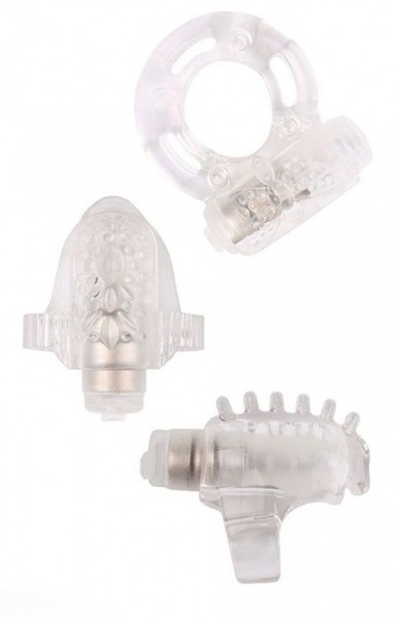 Набор из 3 прозрачных эрекционных колец с вибрацией Teasers Ring Kit - Chisa - в Копейске купить с доставкой