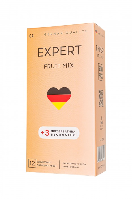 Ароматизированные презервативы EXPERT Fruit Mix - 12 шт.(+3 в подарок) - Expert - купить с доставкой в Копейске