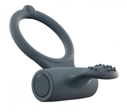 Серое перезаряжаемое эрекционное кольцо с вибрацией Power Clit - Dorcel - в Копейске купить с доставкой