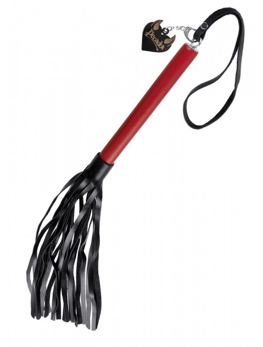 Черно-красная кожаная плеть - 50 см. - Pecado - купить с доставкой в Копейске