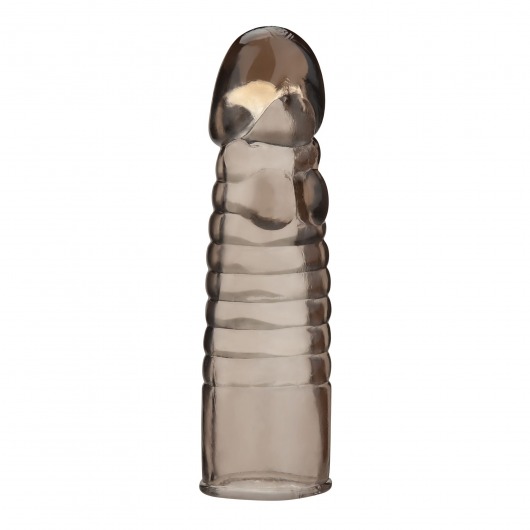 Дымчатая насадка-удлинитель Ribbed Realistic Penis Enhancing Sleeve Extension - 15,2 см. - BlueLine - в Копейске купить с доставкой
