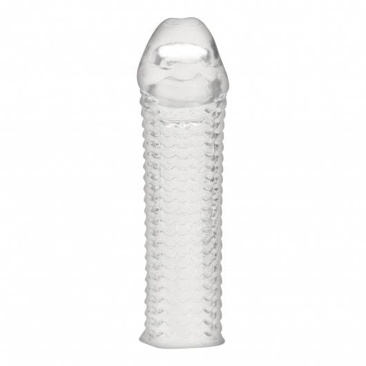 Текстурированная насадка на пенис Clear Textured Penis Enhancing Sleeve Extension - 16,5 см. - BlueLine - в Копейске купить с доставкой