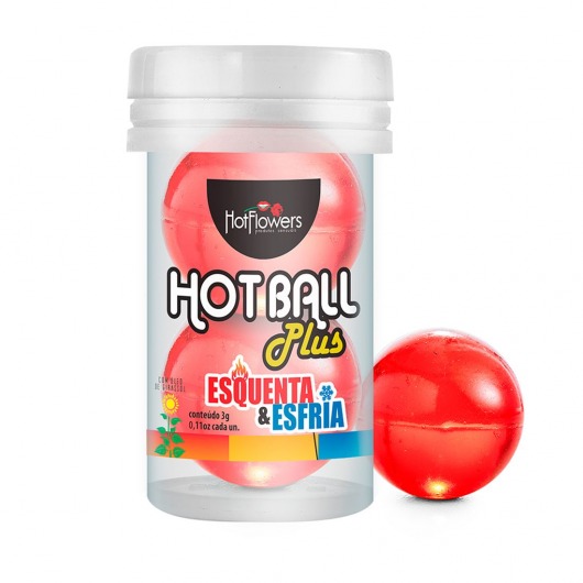 Лубрикант на масляной основе Hot Ball Plus с охлаждающе-разогревающим эффектом (2 шарика по 3 гр.) - HotFlowers - купить с доставкой в Копейске