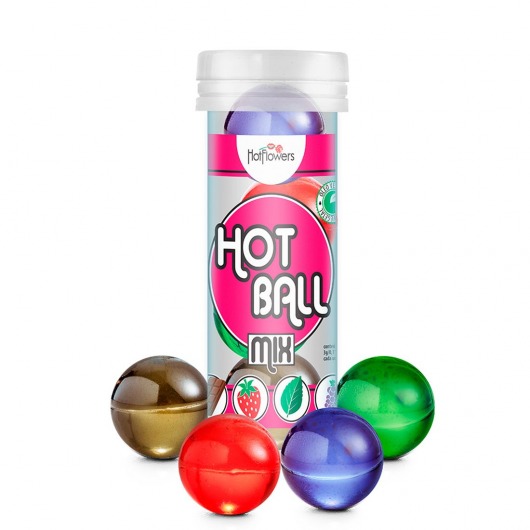 Ароматизированный лубрикант Hot Ball Mix на масляной основе (4 шарика по 3 гр.) - HotFlowers - купить с доставкой в Копейске