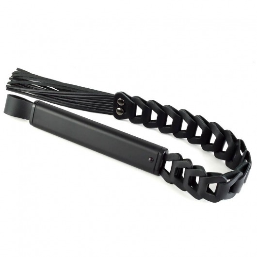 Черная кожаная плеть «Клеопатра» - 62 см. - Sitabella - купить с доставкой в Копейске