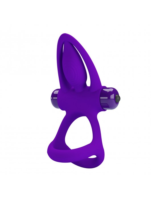 Фиолетовое эрекционное кольцо с 10 режимами вибрации и подхватом мошонки - Baile - в Копейске купить с доставкой