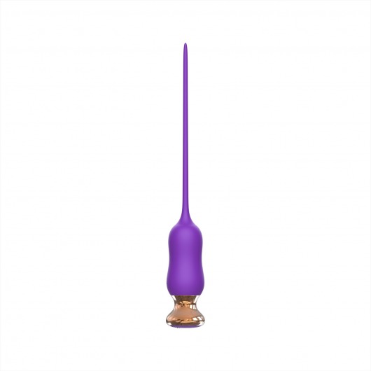 Фиолетовый тонкий стимулятор Nipple Vibrator - 23 см. - I-MOON - купить с доставкой в Копейске