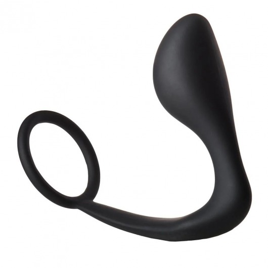 Черное эрекционное кольцо с анальной пробкой Anal Plug With Cockring - Dream Toys - в Копейске купить с доставкой