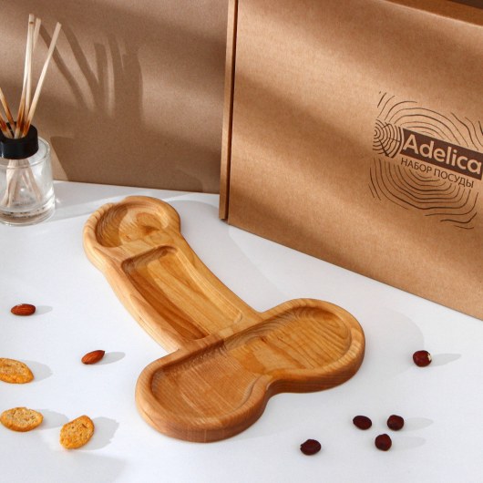 Деревянное блюдо для подачи в форме члена (32,5 х 20 х 1,7 см) - Сима-Ленд - купить с доставкой в Копейске