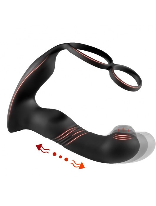 Черный вибромассажер простаты с эффектом фингеринга - 16 см. - Secwell - в Копейске купить с доставкой