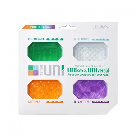Набор из 4 мастурбаторов-стимуляторов Tenga Uni Variety Pack - Tenga - в Копейске купить с доставкой