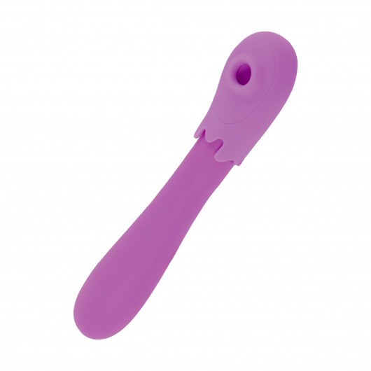 Фиолетовый оригинальный двусторонний вибромассажёр - 20,2 см. - Волшебная страна