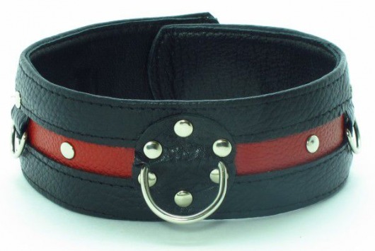 Черно-красный ошейник на пряжке - БДСМ Арсенал - купить с доставкой в Копейске