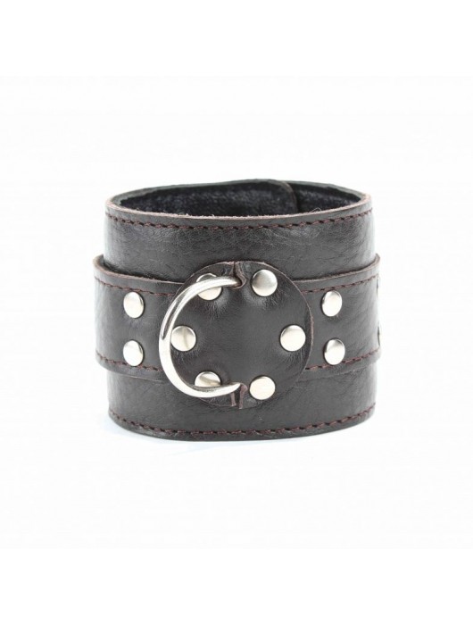 Коричневые оковы из мягкой кожи на металлической цепочке - БДСМ Арсенал - купить с доставкой в Копейске