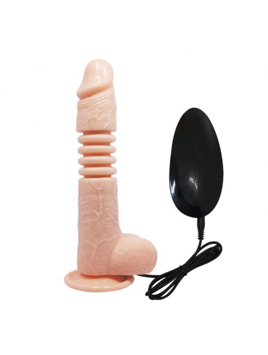 Телесный вибратор с вращением и поступательными движениями Thunder Up - 22 см. - Baile