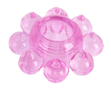 Розовое гелевое эрекционное кольцо-цветок - Toyfa Basic - в Копейске купить с доставкой