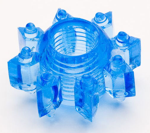 Голубая гелевая насадка-звезда - Toyfa Basic - в Копейске купить с доставкой