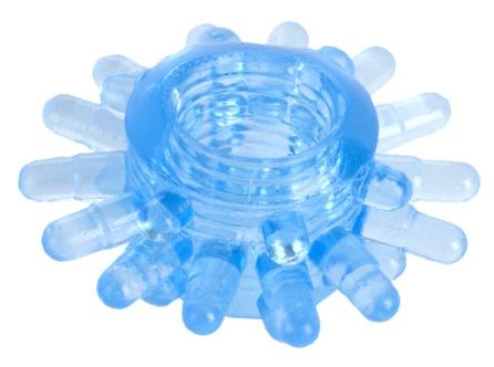 Голубая гелевая насадка с шипиками - Toyfa Basic - в Копейске купить с доставкой