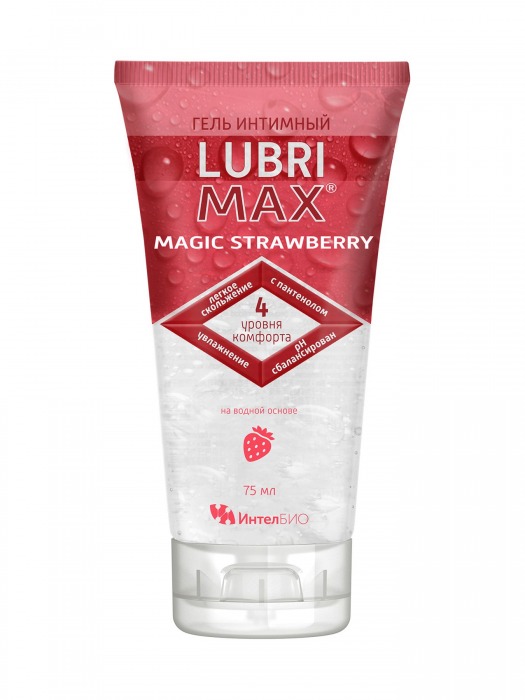 Интимный гель-смазка на водной основе Lubrimax Magic Strawberry - 75 мл. - ИнтелБИО - купить с доставкой в Копейске
