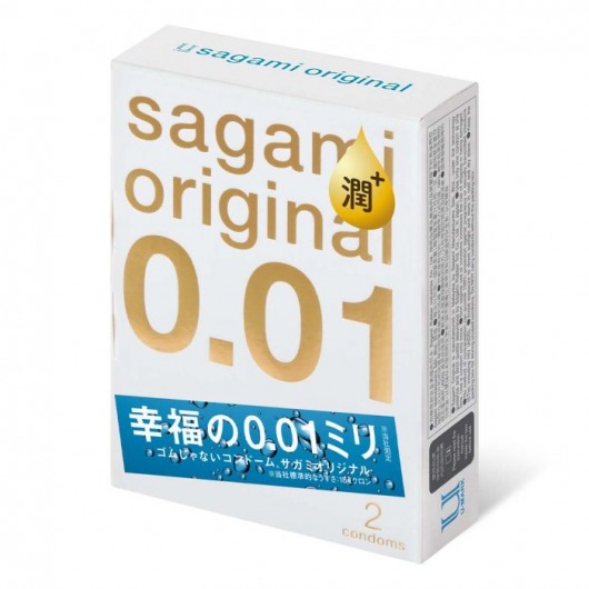 Увлажнённые презервативы Sagami Original 0.01 Extra Lub - 2 шт. - Sagami - купить с доставкой в Копейске