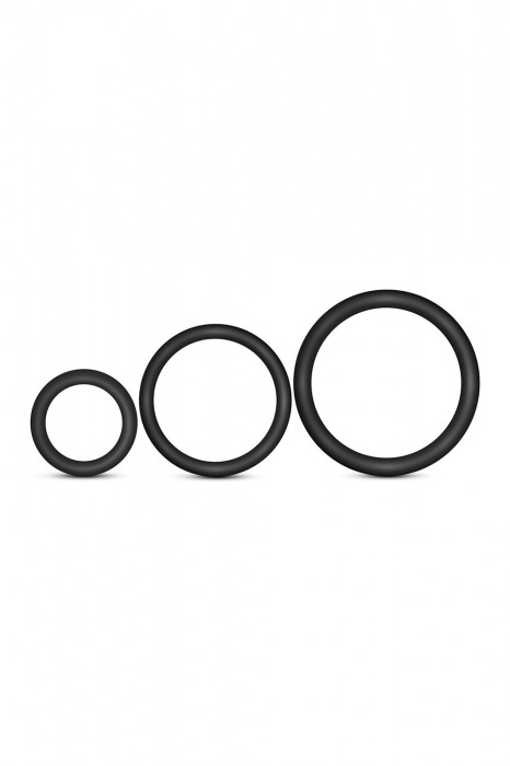 Набор из 3 черных эрекционных колец Cock Ring Set - Blush Novelties - в Копейске купить с доставкой