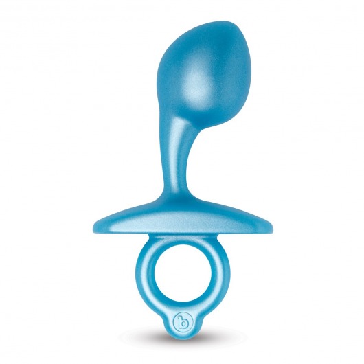 Голубая анальная пробка для массажа простаты Bulb Silicone Prostate Plug - 10,7 см. - b-Vibe - в Копейске купить с доставкой