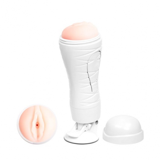 Мастурбатор-вагина Flora White с присоской и 12 режимами вибрации - Baile - в Копейске купить с доставкой