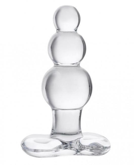 Прозрачная анальная втулка-ёлочка из стекла - 11 см. - Sexus