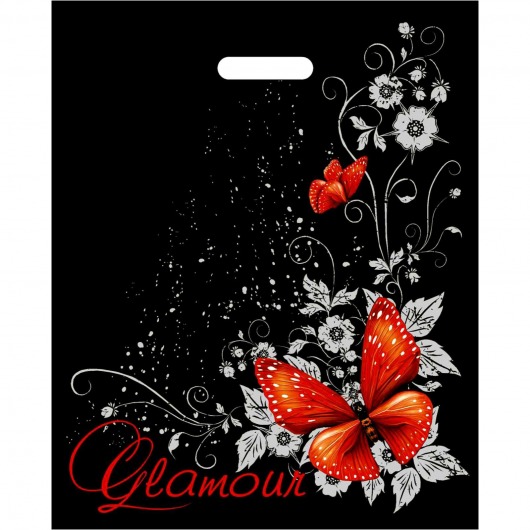 Черный пакет Glamour с вырубной ручкой (38х47 см) - Сима-Ленд - купить с доставкой в Копейске