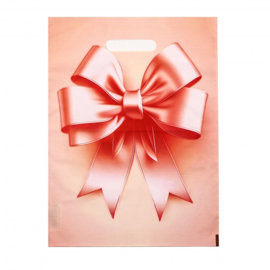 Пакет с принтом в виде банта с вырубной ручкой (30х40 см) - Сима-Ленд - купить с доставкой в Копейске