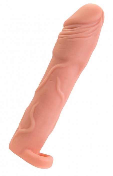 Телесная удлиняющая насадка с подхватом - 19 см. - ToyFa - в Копейске купить с доставкой