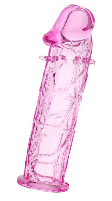 Розовая насадка фаллической формы - 12,5 см. - A-toys - в Копейске купить с доставкой
