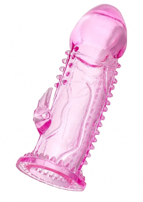Розовая насадка на пенис с шипиками и коготком - 13,5 см. - A-toys - в Копейске купить с доставкой