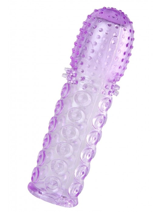 Фиолетовая рельефная насадка на пенис - 13,5 см. - A-toys - в Копейске купить с доставкой