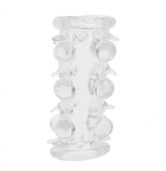 Прозрачная насадка на пенис с шипами и бугорками JELLY JOY LUST CLUSTER CLEAR - Dream Toys - в Копейске купить с доставкой