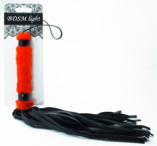 Нежная плеть с красным мехом BDSM Light - 43 см. - БДСМ Арсенал - купить с доставкой в Копейске