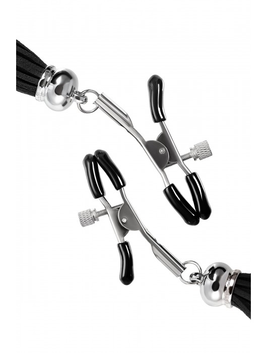 Зажимы на соски «Прищепки» с черными кисточками из замши - Pecado - купить с доставкой в Копейске