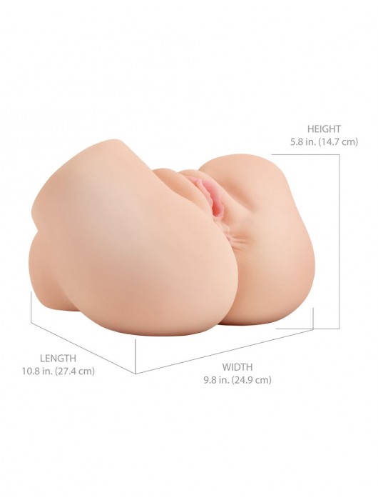 Телесный мастурбатор-полуторс с вибрацией и эффектом всасывания Back That Ass Up - Pipedream - в Копейске купить с доставкой