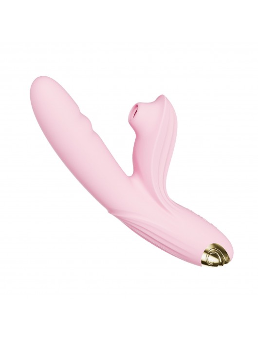 Розовый вибратор Anita с возвратно-поступательными движениями и вакуумом - 21,1 см. - BeYourLover