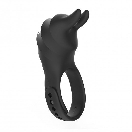 Черное эрекционное кольцо Usagi с ушками и пультом ДУ - BeYourLover - в Копейске купить с доставкой