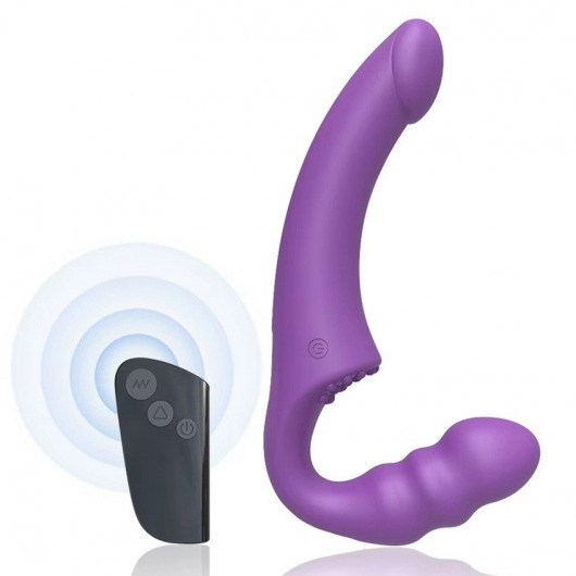 Фиолетовый безремневой страпон Straples Strap-On Dildo - Erokay - купить с доставкой в Копейске