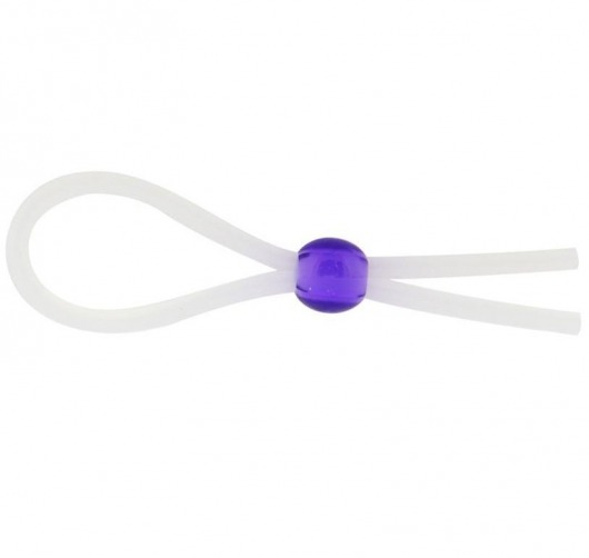 Прозрачное лассо с фиолетовой бусиной SILICONE COCK RING WITH BEAD LAVENDER - NMC - в Копейске купить с доставкой