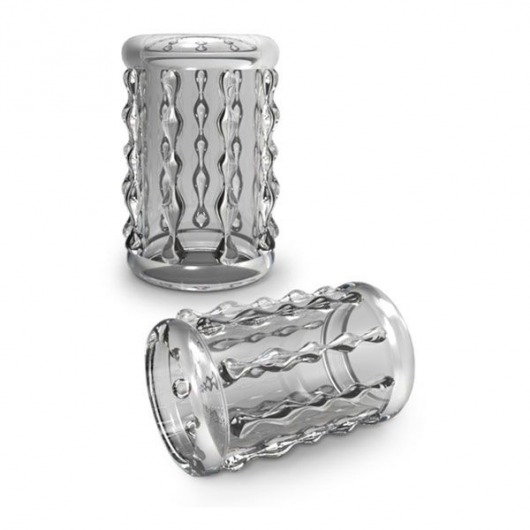 Прозрачная насадка с бороздками STAY HARD COCK SLEEVE 04 CLEAR - Blush Novelties - в Копейске купить с доставкой