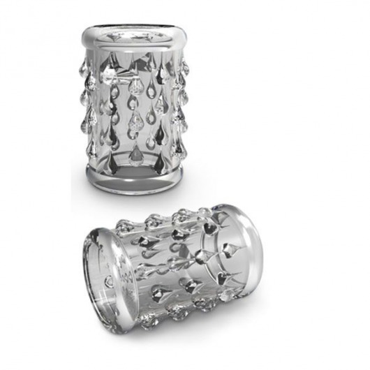 Прозрачная насадка с капельками STAY HARD COCK SLEEVE 05 CLEAR - Blush Novelties - в Копейске купить с доставкой