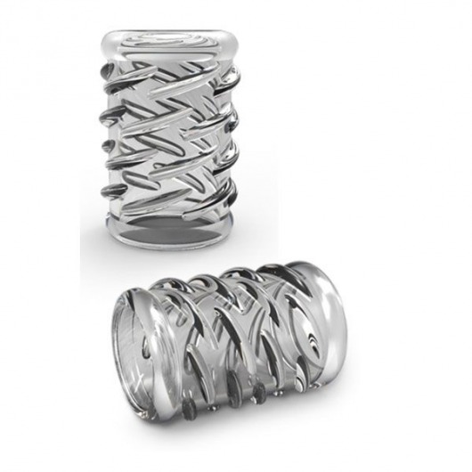 Прозрачная насадка с объёмными чёрточками STAY HARD COCK SLEEVE 06 CLEAR - Blush Novelties - в Копейске купить с доставкой