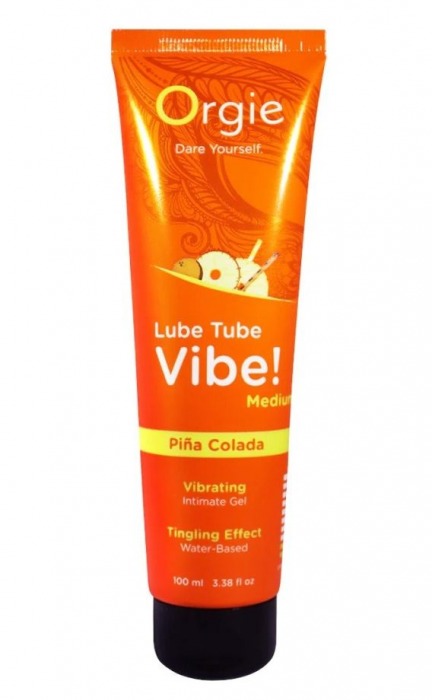 Гель с эффектом вибрации Lube Tube Vibe Medium Pina Colada - 100 мл. - ORGIE - купить с доставкой в Копейске