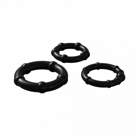 Набор из 3 черных эрекционных колец Babooom Ring Set - Adrien Lastic - в Копейске купить с доставкой