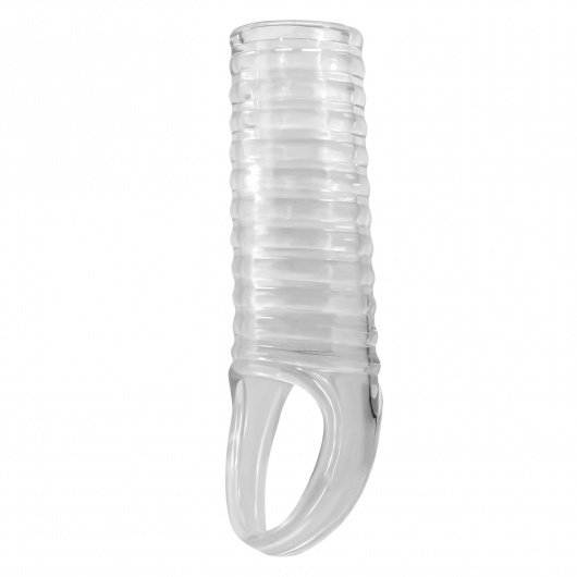Прозрачная насадка на пенис с ребрышками и подхватом мошонки - Baile - в Копейске купить с доставкой