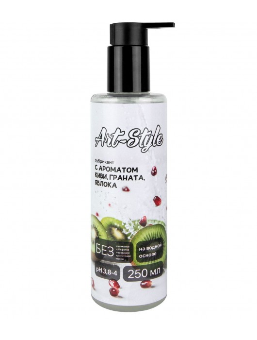 Лубрикант на водной основе Art-Style с ароматом киви, граната и яблока - 250 мл. - Art-Style - купить с доставкой в Копейске