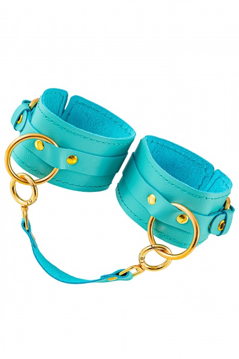 Голубые однослойные кожаные оковы - Pecado - купить с доставкой в Копейске